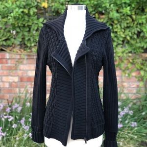 Cable knit zip up sweater